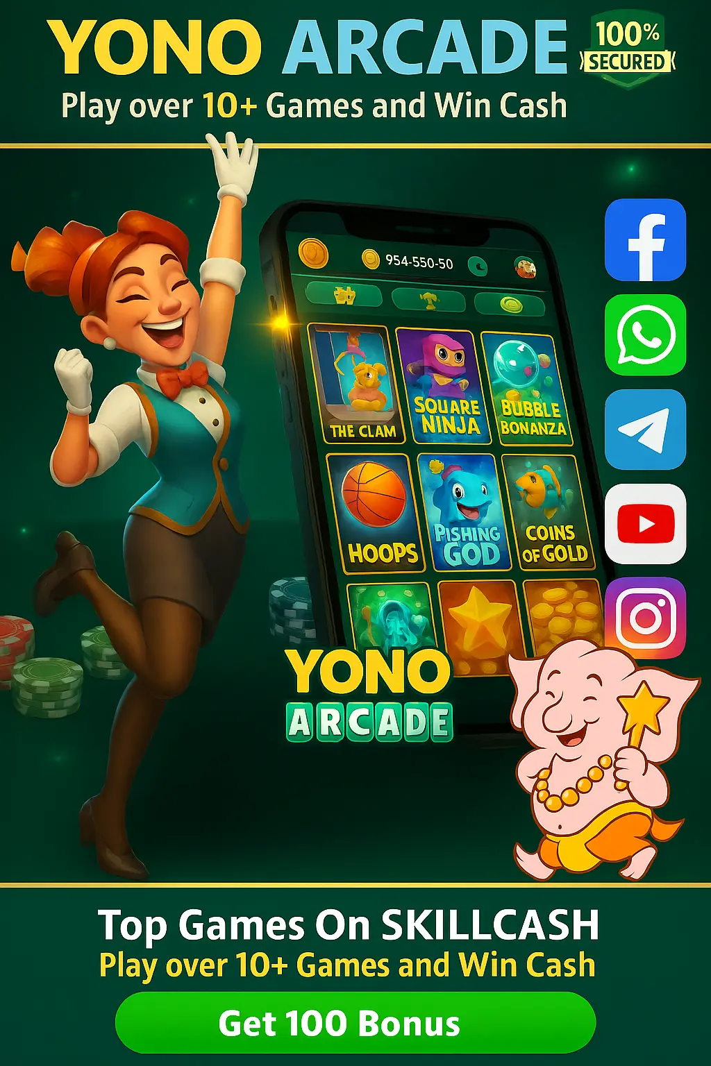 Yono Arcade lobby with multiple arcade games