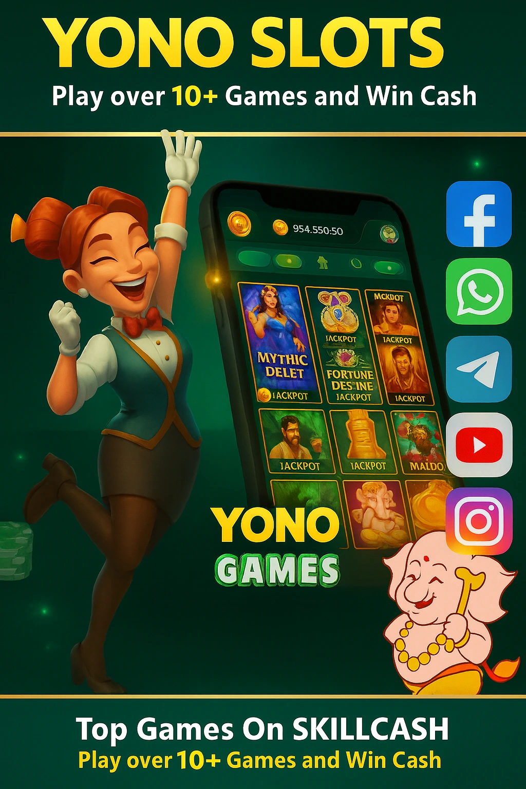 Yono Slots lobby with multiple slot games