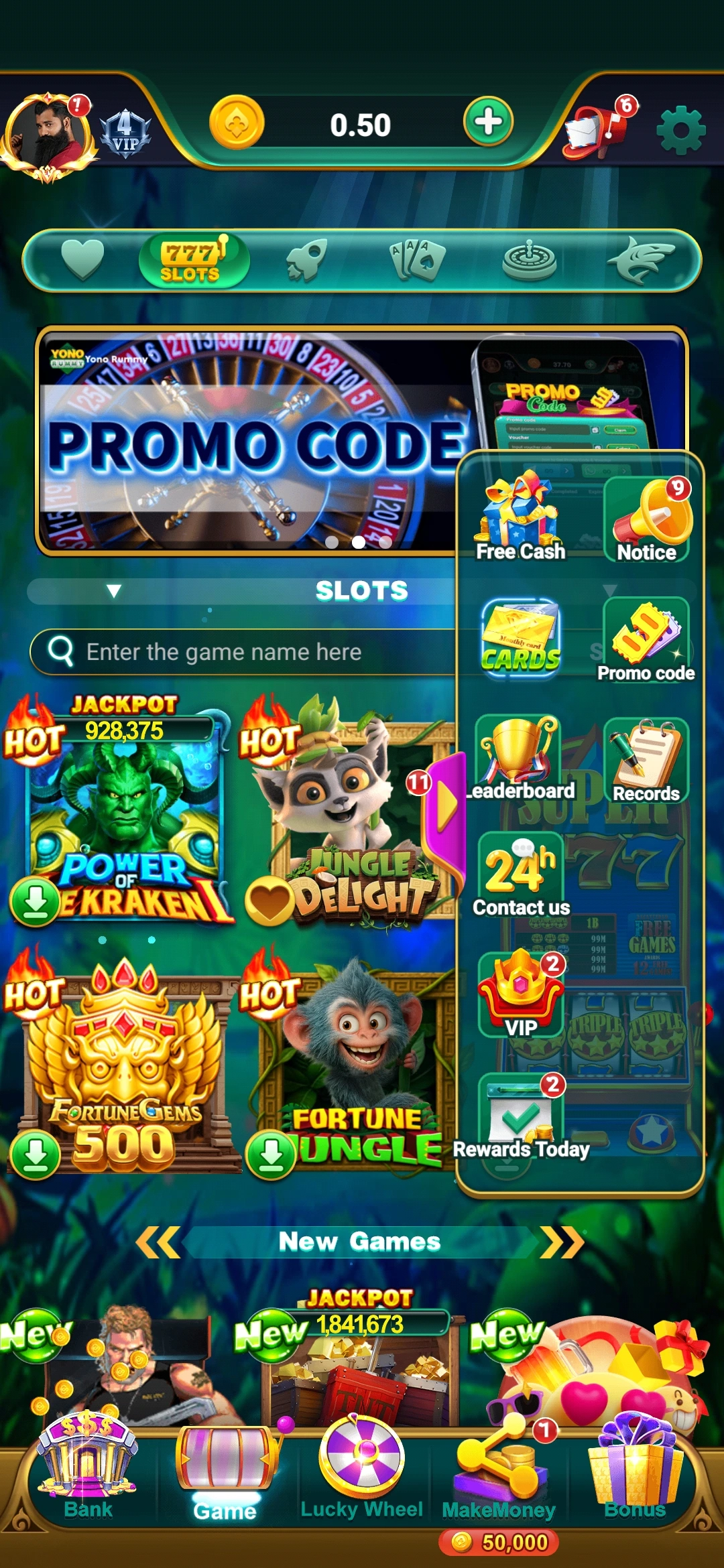 Yono Arcade bubble shooter style game interface